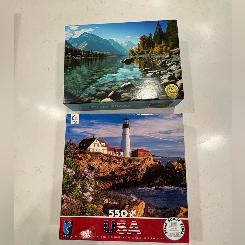 Scenic Landscape Puzzle Set - 550 Pieces and 500 Piece